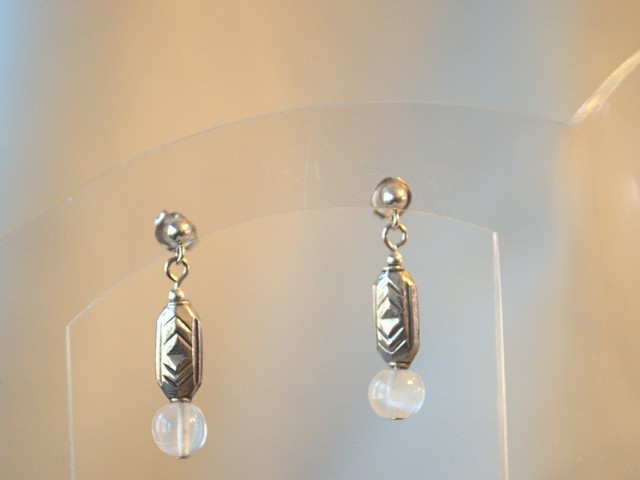 image of moonstone and sterling earrings
